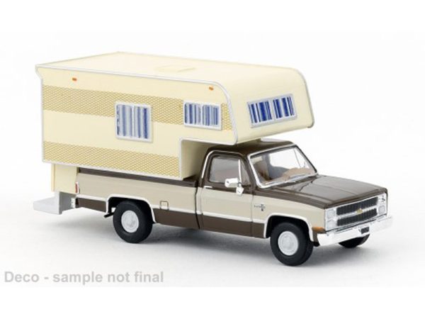 Chevrolet C20 Camper hnědý/béžový 1982 Brekina 19664