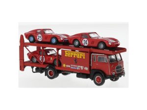 Fiat 642 přepravník závodních aut + 3x Ferrari GTO Busch 1962 Brekina 58481