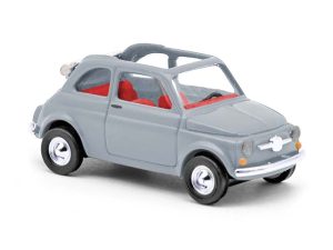 Fiat 500 kabriolet šedý Busch 48780