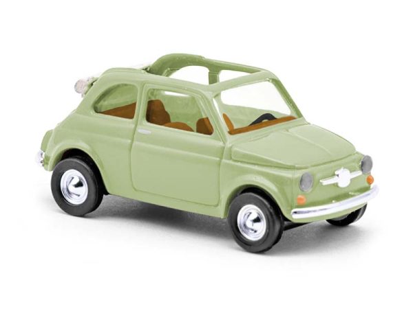 Fiat 500 kabriolet světle zelený Busch 48781