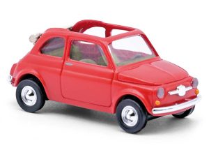Fiat 500 kabriolet červený Busch 48782