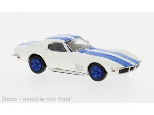 Chevrolet Corvette C3 bílý / modrý 1967 Brekina 19991