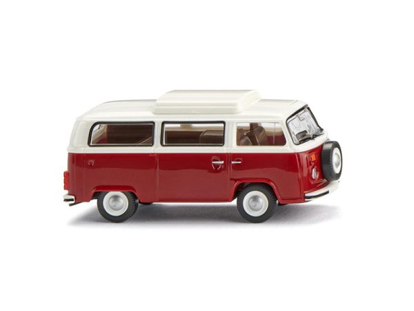 VW T2b Campingbus vínový / bílý Wiking 31805