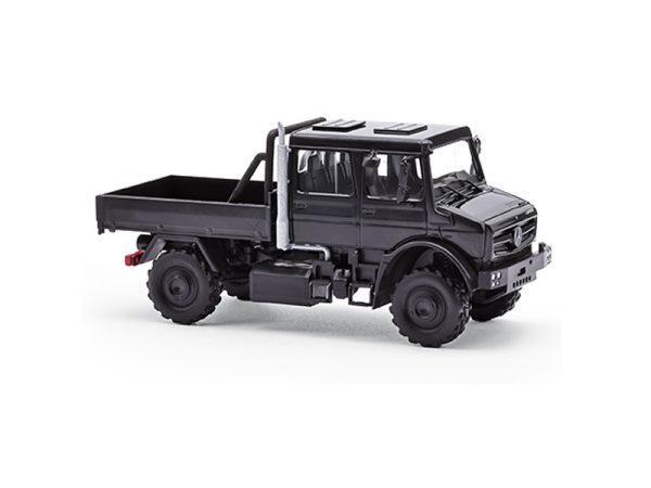 Unimog U5023 černý s korbou Busch 51085