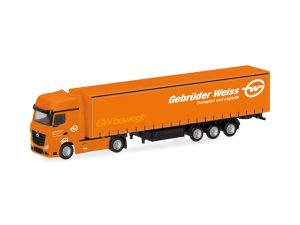 MB Actros Gigaspace plachtový návěs Gebrüder Weiss Herpa 066891