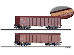 set otevřených vozů s dřevěnými pilinami DB AG Tillig 01107