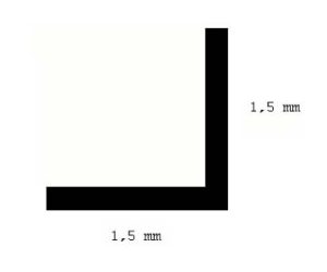 profil L 1,5mm délka 350mm 4ks Evergreen 291
