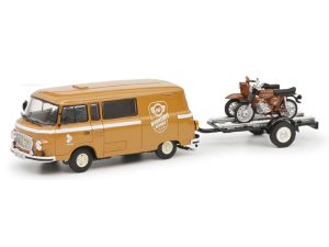 Barkas B1000 motocykly na přívěsu 1:43 Schuco 450364200