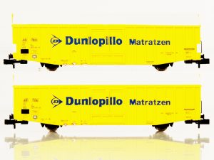 set zavřených velkoprostorových vozů Hbbks DB Dunlopillo IV.epocha (středníl) Liliput L260160