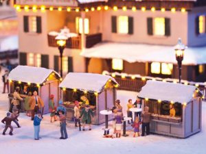 prodejní stánky na vánočním trhu 3ks Noch 66412