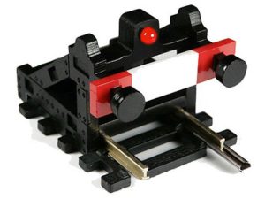 koncovka koleje H0/00 s kolejí černá osvětlená Proses PBF-HO-01