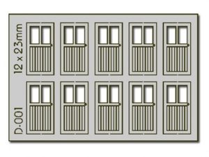 dveře dvojdílné 12X23mm 10ks Proses PD-001