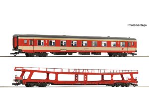 set osobního vozu a vozu pro přepravu aut ÖBB Roco 6200129