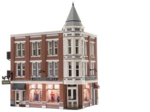 městský rohový dům s prodejnou Woodland Scenics BR5039