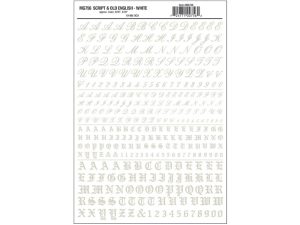 propisot písmena Script & Old English bílá Woodland Scenics MG756