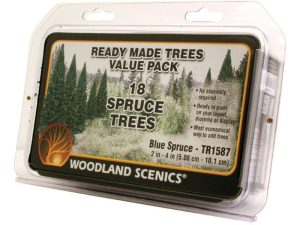 modré smrky malé 18 ks Woodland Scenics TR1587