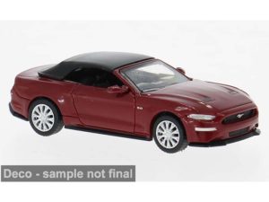 Ford Mustang VI kabriolet tmavě červený 2020 Brekina PCX870565