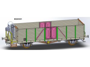 otevřený vůz Villach Ommr33 s brzdařskou budkou ČSD III.epocha Exact train 20301