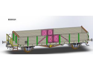 otevřený vůz Linz Ommr32 s brzdařskou budkou ČSD III.epocha Exact train 20321
