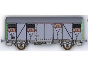 zavřený vůz Gs 210 DB EUROP šedé hliníkové klapky tvaru A Exact train 21074
