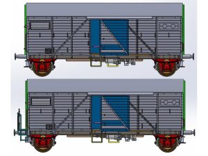 set zavřených vozů Bremen Červený kříž DRB Exact train 23606