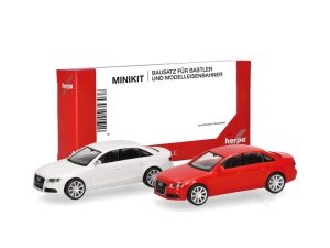 MiniKit Audi A4 bílé + červené Herpa 014144