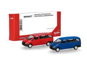 MiniKit MB Vito bus červený + modrý Herpa 014236