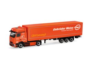 MB eActros 600 ProCabin Bigspace plachtový návěs Gebrüder Herpa 320177