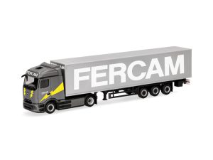 MB eActros 600 ProCabin Streamspace plachtový návěs Fercam Herpa 320184