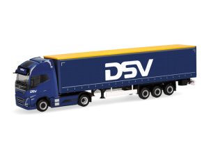 Volvo FH GL XL 2020 Electric plachtový návěs DSV Herpa 320818