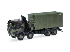 Iveco Trakker Bundeswehr s jeřábem a kontejnerem Herpa 747288-002