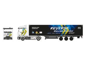 MB eActros 600 ProCabin skříňový návěs Reverse Rolling Record Herpa 961462