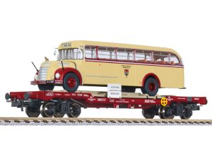 plošinový vůz s autobusem Salzburger Stadtwerke ÖBB IV.epocha Liliput L235785