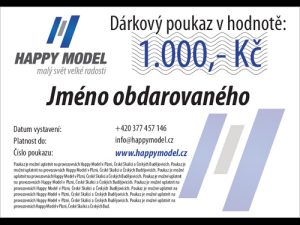 Dárkový poukaz 1.000,-Kč Happy Model 1000