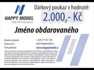 Dárkový poukaz 2.000,-Kč Happy Model 2000