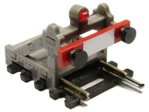 koncovka koleje H0/00 s kolejí šedá osvětlená Proses PBF-HO-03