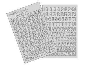 písmena 7,5 mm Proses PLSL-A75