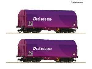 set vozů krytých plachtou Shimmns Railrelease Roco 6680024