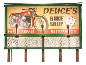 osvětlený billboard Bike Shop Woodland Scenics JP5792