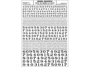 propisot číslice Roman R.R. černé Woodland Scenics MG707