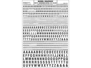 propisot písmena zkrácená Gothic R.R. černá Woodland Scenics MG737