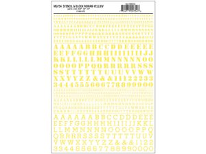 propisot písmena Stencil & Block Roman žlutá Woodland Scenics MG754