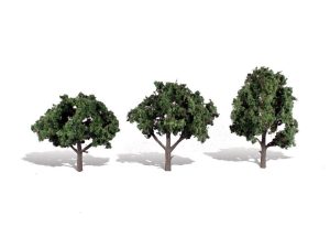 tmavě zelené listnaté stromy střední 3 ks Woodland Scenics TR3511