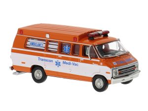 Dodge B 200 Ambulance Transcon, 1975 Brekina 18305