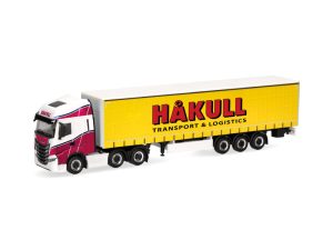 Iveco S-Way plachtový návěs Hakull Herpa 320757