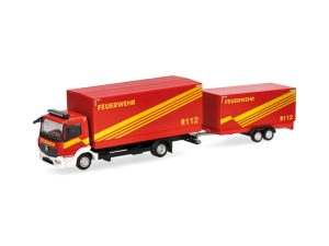 MB Atego 13 plachtový návěs a přívěs hasiči Herpa 321266