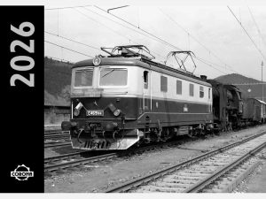 kalendář nástěnný 2026 - černobílý Lokomotivy Literatura kaln26par