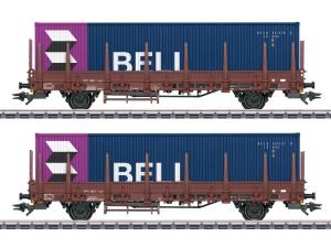 set plošinových vozů Kbs NS s kontejnery Märklin 46939