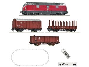 z21 start set s dieselovou lokomotivou řady 221 a nákladním vlakem DB Roco 5110008