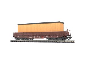 plošinový vůz Samm 4818 DR ložený bednou Busch 31183